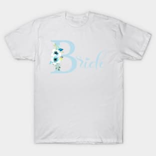 Blue Floral Bride illustration T-Shirt